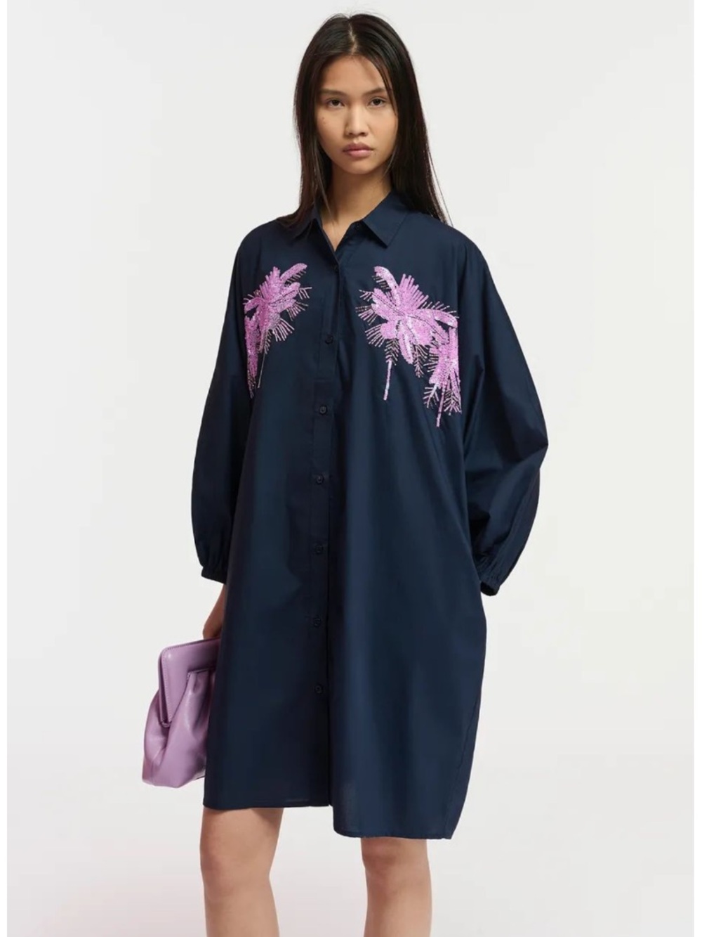 Essentiel Antwerp Relaxed Sequined Shirt Dress